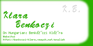 klara benkoczi business card